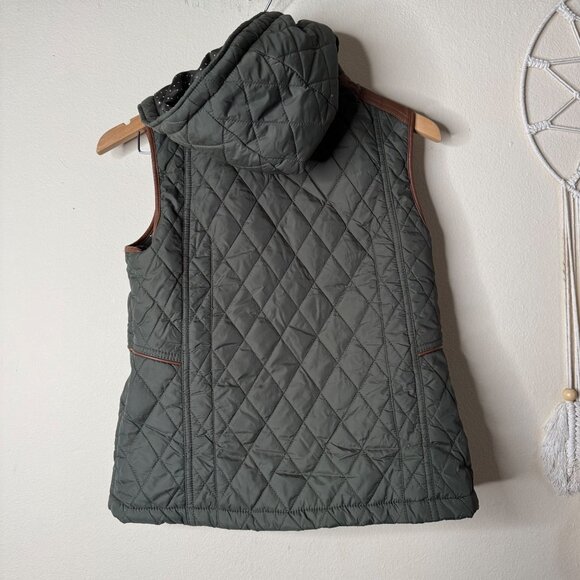 Altar'd State Puffer Puff Jacket Vest Hooded Army Green Size S - Picture 4 of 12